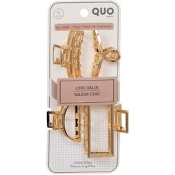 Quo Beauty Clip à griffes en métal 4 unités Gold 4 ea, 3,75 $/1ch