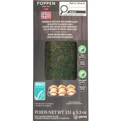 Foppen Longe de salmon de Norvége Atlanique fumé at tranche 151 g, 8,60 $/100g