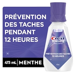 Crest Rince-bouche 3D White Brillance Prévention des taches, Prévention des taches pendant 12 heures, sans alcool, 473 mL 473 ml, 3,17 $/100ml