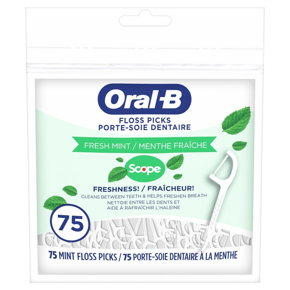 Oral B Floss Picks, Fresh Mint 75 ea, $0.05/1ea