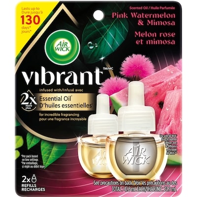 Air Wick Huile Parfumee Pulse Vibrant - Melon Rose et Mimosa 2x23.9 ml, 66,90 $/100ml