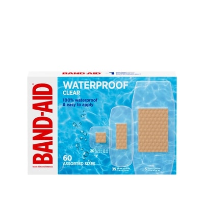 Band-Aid Waterproof Clear Adhesive Bandages, Assorted 60 ea, $0.27/1ea