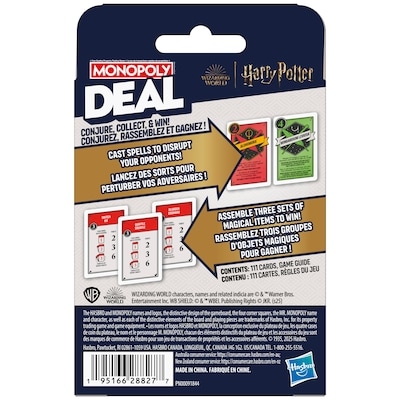 Jeu de cartes Monopoly Deal : Harry Potter