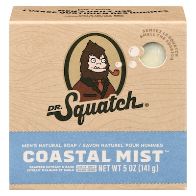 DR.Squatch Savon naturel pour hommes coastal mist extrait d'algues et sable grain léger 142 g, 7,74 $/100g