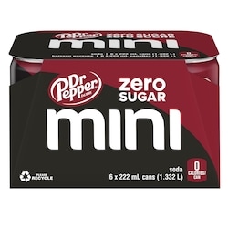 Dr Pepper Zero Sugar Soda 6x222.0 ml, $0.41/100ml