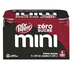 Dr Pepper Soda Sans Sucre 6x222.0 ml, 0,41 $/100ml