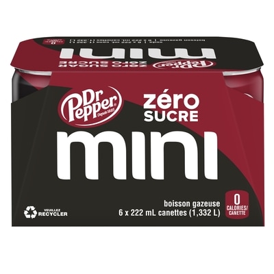 Dr Pepper Zéro Sucre 6x222.0 ml, 0,41 $/100ml