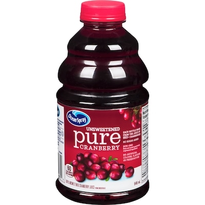 Ocean Spray 100 % Unsweetened Cranberry Juice 946 ml, $1.16/100ml