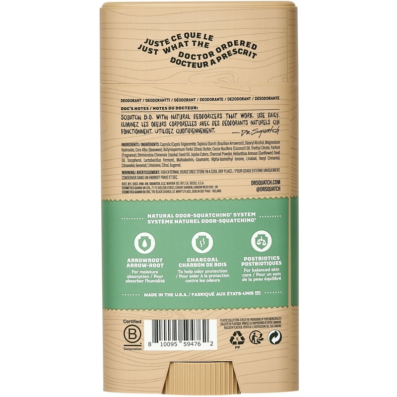 Men's Natural Deodorant, Rainforest Rapids