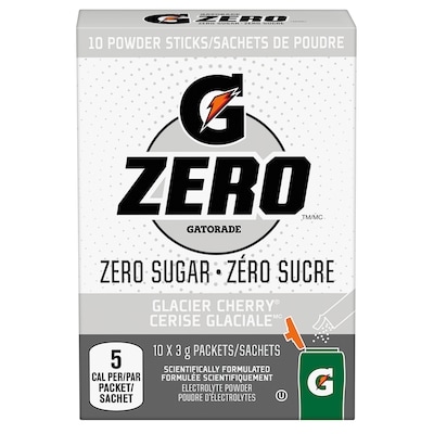 Gatorade Poudre cerise glacier Zéro sucre 29 g, 27,59 $/100g