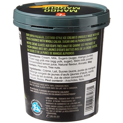 Crème glacée très haut de gamme à la mangue