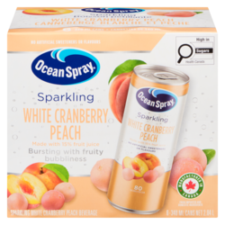 Ocean Spray Sparkling White Cranberry Peach Beverage 6x340.0 ml, $0.31/100ml
