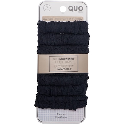 Quo Beauty Élastique incassable 8 unités All Hair Noir 8 ea, 1,37 $/1ch