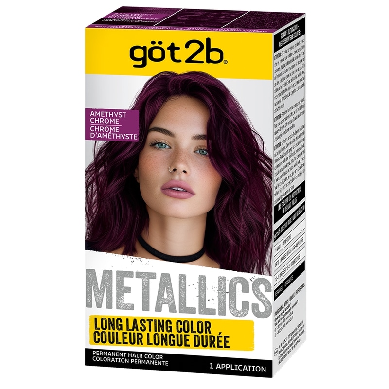Metallics Permanent Hair Colour, M69 Amethyst Chrome, 1 Application