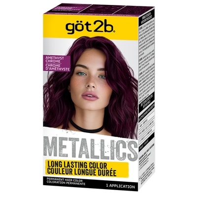 Schwarzkopf Metallics coloration permanente pour cheveux, chrome d'améthyste M69, 1 application 60 ml, 29,98 $/100ml