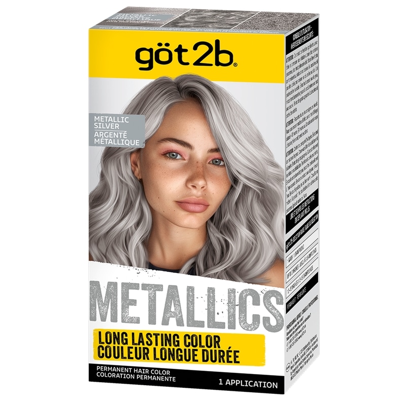 Metallics Permanent Hair Colour, M71 Metallic Silver, 1 Application