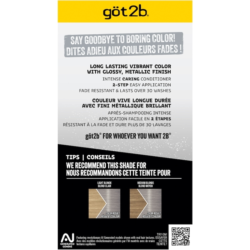 Metallics Permanent Hair Colour, M71 Metallic Silver, 1 Application