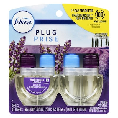 Febreze Plug In Air Freshener, Odor-Fighting Scented Oil Refill, Mediterranean Lavender, 2 Refills 52 ml, $27.87/100ml