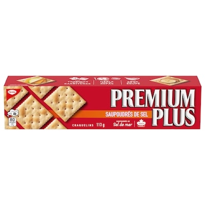 Christie Craquelins PREMIUM PLUS Saupoudrés de sel, Biscuits soda 113 g, 1,76 $/100g