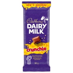 Cadbury DAIRY MILK Crunchie, tablette de chocolat au lait 90 g, 3,33 $/100g