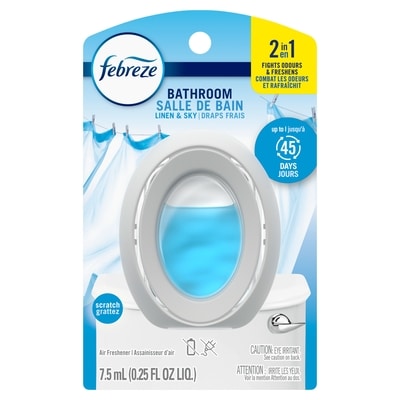Febreze Bathroom Air Freshener, Odor-Fighting, Linen & Sky, 1ct 7.5 ml, $7.49/10ml