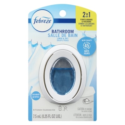 Febreze Bathroom Air Freshener, Odor-Fighting, Linen & Sky Scent, 1 Count 7.5 ml, $74.88/100ml