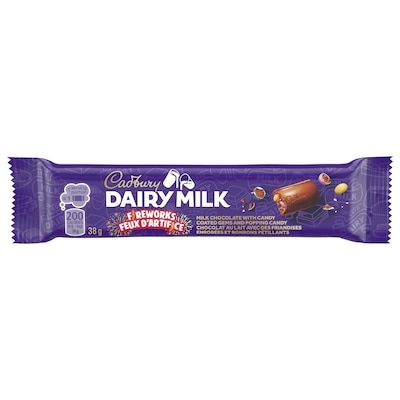 Cadbury DAIRY MILK Feux d’artifice, tablettes de chocolat au lait 38 g, 5,24 $/100g