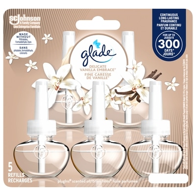 Glade PlugIns Scented Oil Air Freshener 5 Refills, Delicate Vanilla Embrace 5 ea, $3.90/1ea
