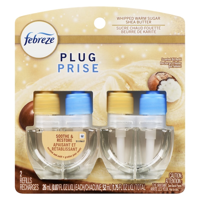 Plug In Air Freshener, Odor-Fighting Scented Oil Refill, Soothe & Restore Scent, 2 Refills