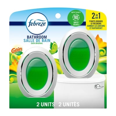 Febreze Bathroom Air Freshener, Odor-Fighting, Original Scent, 2 Count 15 ml, $66.60/100ml