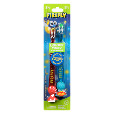 Firefly Lightup Timer Toothbrush 3+ Soft 2 ea, $3.00/1ea
