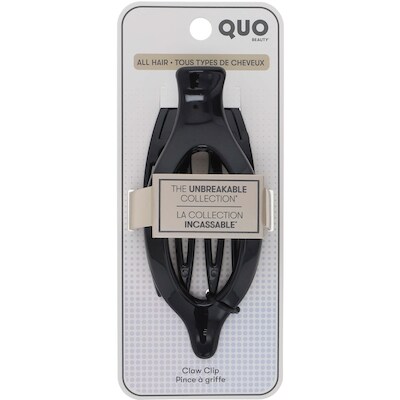 Quo Beauty Clip à griffe incassable moyen plat noir  1 ea, 10,99 $/1ch