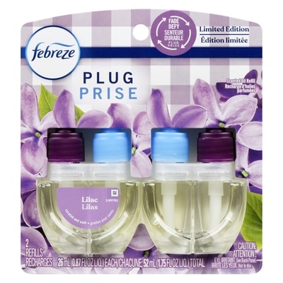 Febreze Recharge d'huiles parfumées pour diffuseur à prise, lilas, paquet de 2 52 ml, 26,92 $/100ml