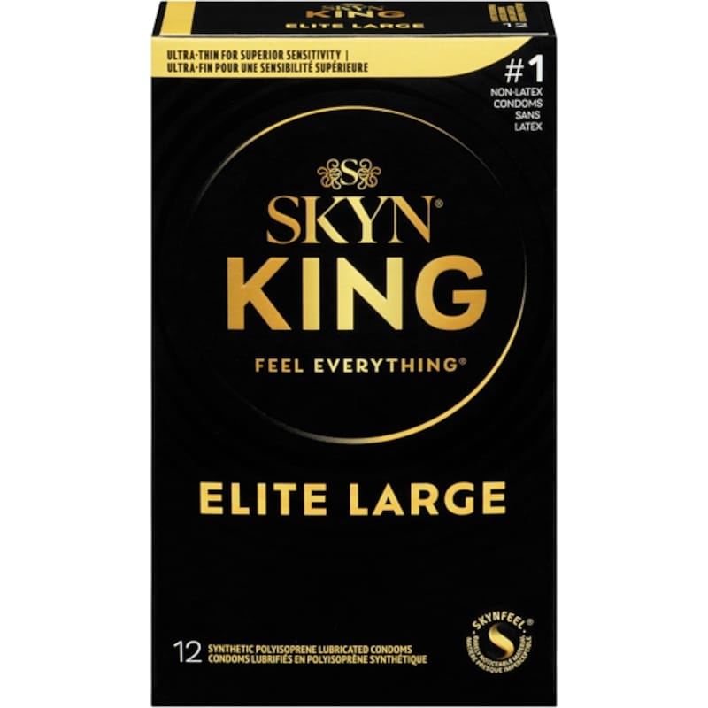 Synthetic Polyisoprene Lubricated Condoms King Elite Large