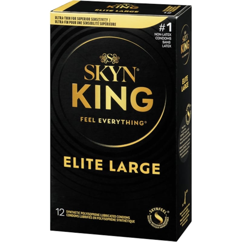 Synthetic Polyisoprene Lubricated Condoms King Elite Large