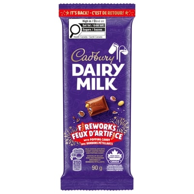 Cadbury DAIRY MILK Fireworks Milk Chocolate Bar 90 g, $3.88/100g