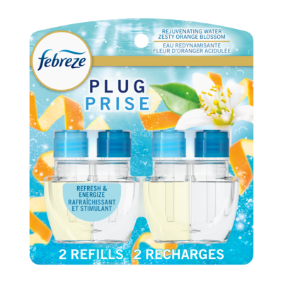 Febreze Plug In Air Freshener, Odor-Fighting Scented Oil Refill, Refresh & Energize, 2 Refills 52 ml, $3.08/10ml
