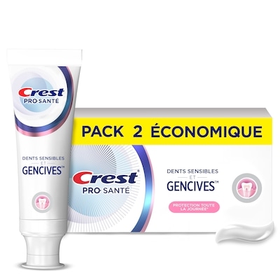 Crest Dentifrice Pro-Santé Dents sensibles et gencives Protection toute la journée, dentifrice pour dents sensibles, 2X 220 ml, 6,13 $/100ml