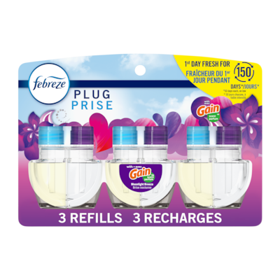 Febreze Recharge d’huile parfumée pour assainisseur d’air à brancher, Brise nocturne, 3 u 77.7 ml, 21,87 $/100ml