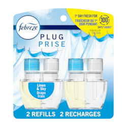 Plug In Air Freshener Scented Oil Refill Linen & Sky, 2ct