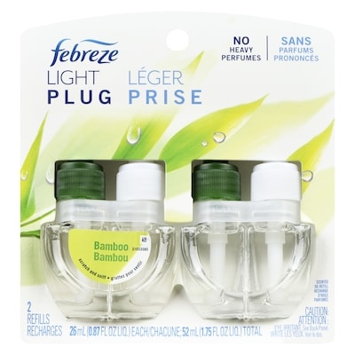Febreze Plug In Air Freshener, Odor-Fighting Scented Oil Refill, Light Bamboo Scent, 2 Refills 52 ml, $27.87/100ml