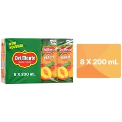 Del Monte Peach Nectar Juice Boxes 8x200.0 ml, $0.37/100ml
