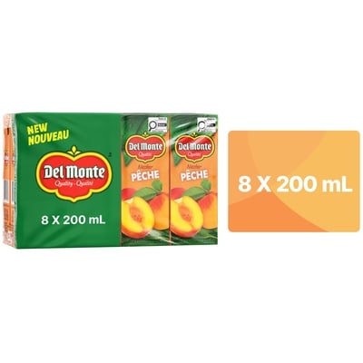 Del Monte Boîtes à boire Nectar de pêche 8x200.0 ml, 0,28 $/100ml