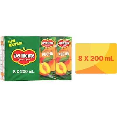 Del Monte Boîtes à boire Nectar de pêche 8x200.0 ml, 0,34 $/100ml