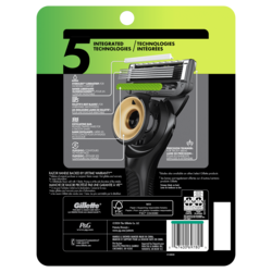 Gillette Labs Black & Gold Edition Razor Handle, 4 Refills, 1