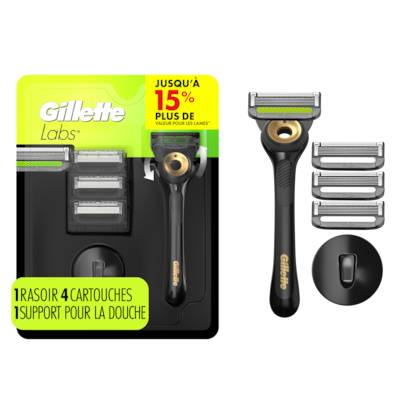 Gillette Manche de rasoir, édition noire et dorée, 4 cartouches, 1 support 1 ea, 49,99 $/1ch