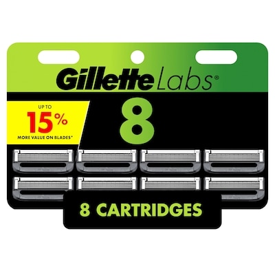 Gillette Labs Razor Blade Refills, 8ct Razor Cartridges, Razor Refills for Men Compatible with Labs Exfoliating Bar Razor and Heated Razor 8 ea, $9.50/1ea