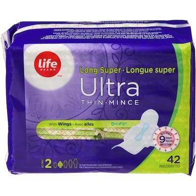 Life Brand Long Super Ultra Thin Pads 42 Pack 42 ea, $0.14/1ea