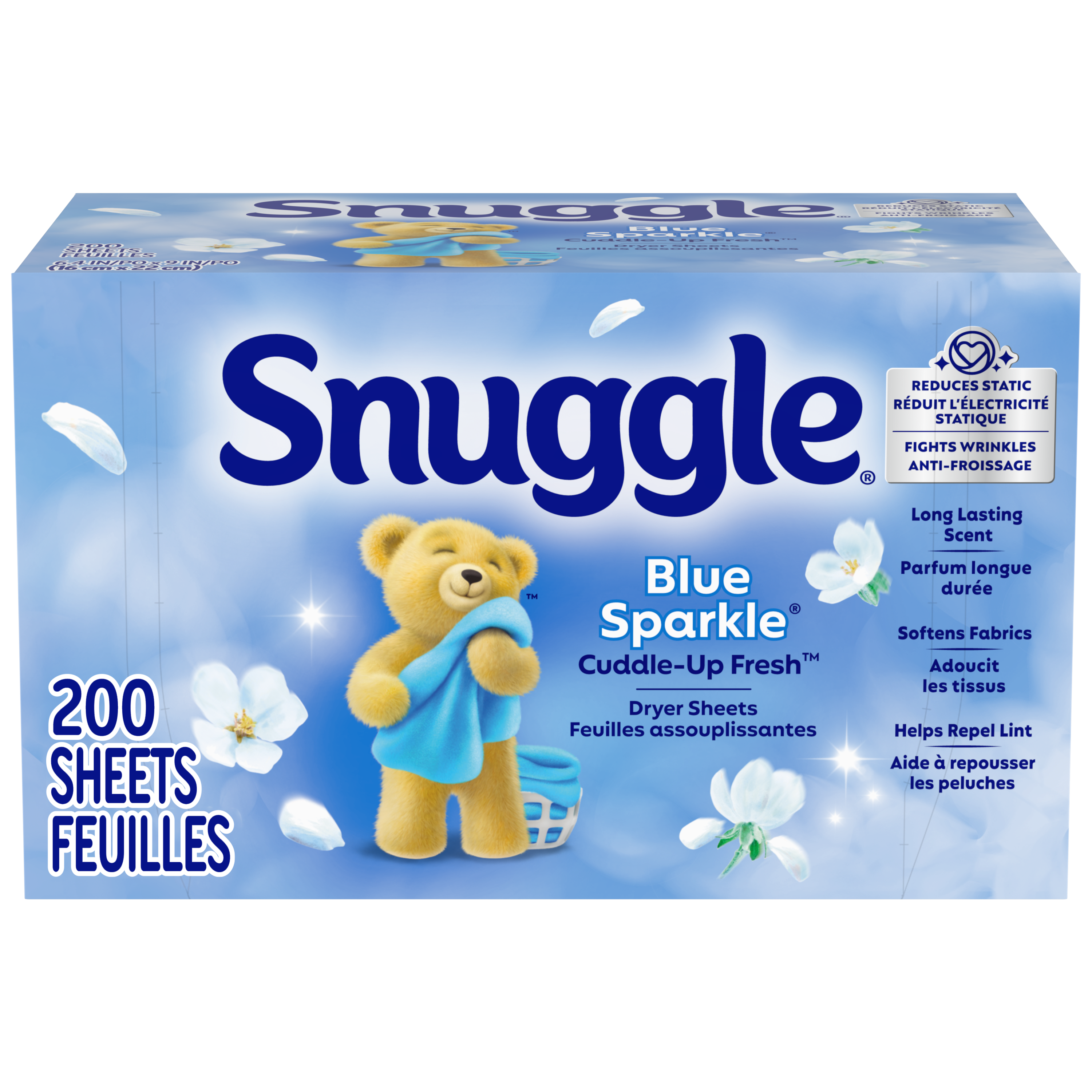 Blue Sparkle Cuddle-Up Fresh Dryer Sheets 200ct