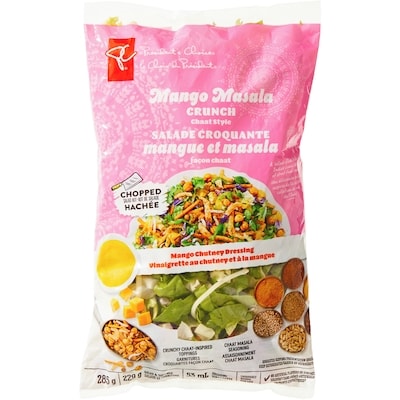 President's Choice Chopped Mango Masala Crunch Chaat Style Salad Kit 285 g, $2.11/100g